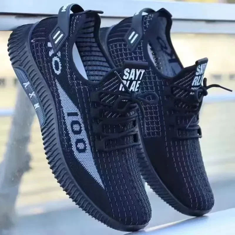 Summer Men's Sneakers Mesh Soft Sole Vulcanized Shoes Lace Up Non Slip Male Tennis Shoes Fashion Lightweight Men Shoes Hot Sale