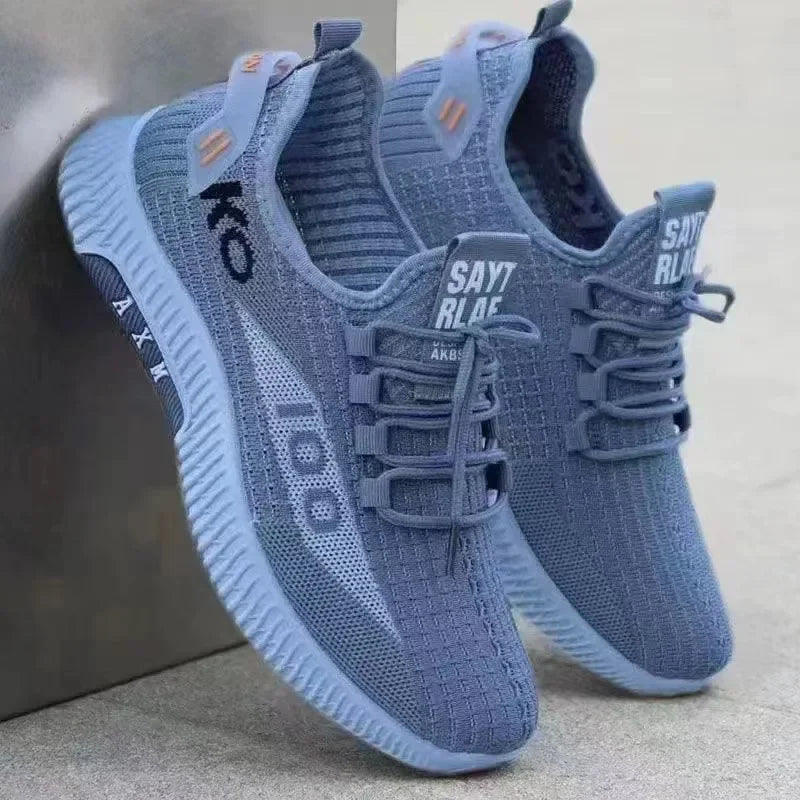 Summer Men's Sneakers Mesh Soft Sole Vulcanized Shoes Lace Up Non Slip Male Tennis Shoes Fashion Lightweight Men Shoes Hot Sale