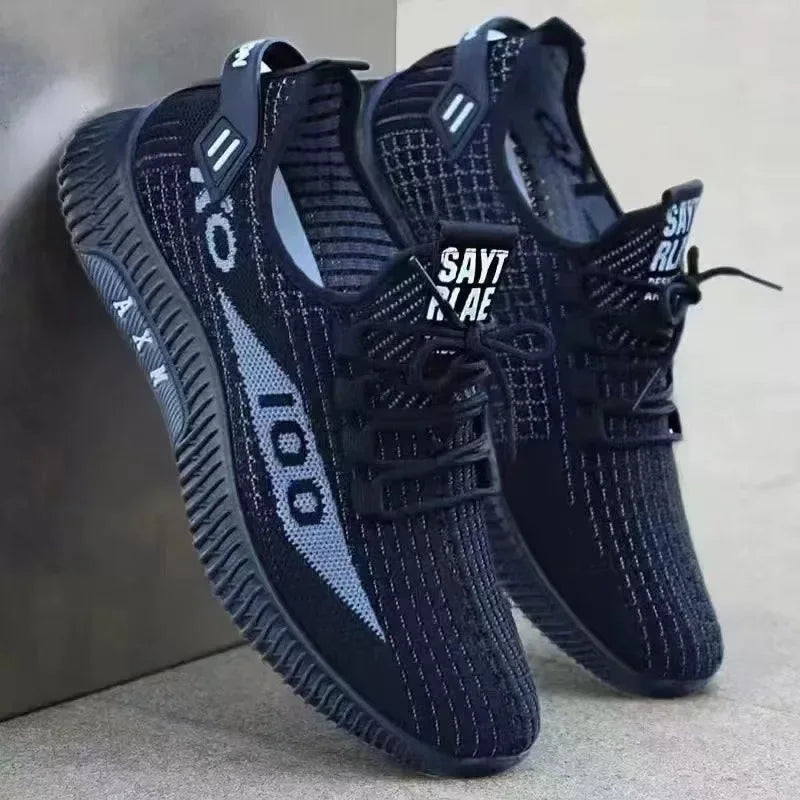 Summer Men's Sneakers Mesh Soft Sole Vulcanized Shoes Lace Up Non Slip Male Tennis Shoes Fashion Lightweight Men Shoes Hot Sale