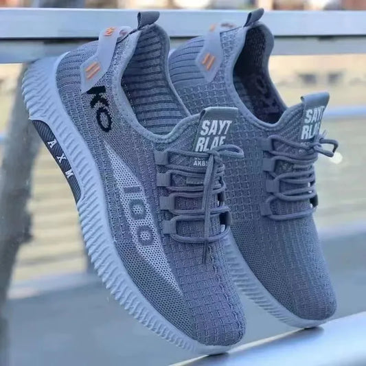 Summer Men's Sneakers Mesh Soft Sole Vulcanized Shoes Lace Up Non Slip Male Tennis Shoes Fashion Lightweight Men Shoes Hot Sale