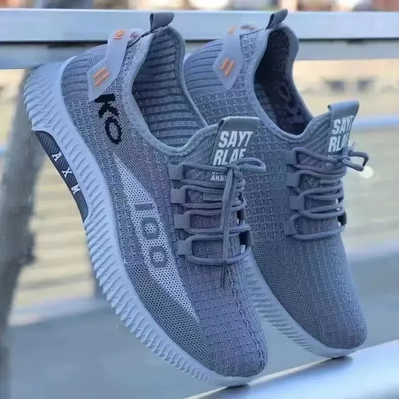 Summer Men's Sneakers Mesh Soft Sole Vulcanized Shoes Lace Up Non Slip Male Tennis Shoes Fashion Lightweight Men Shoes Hot Sale